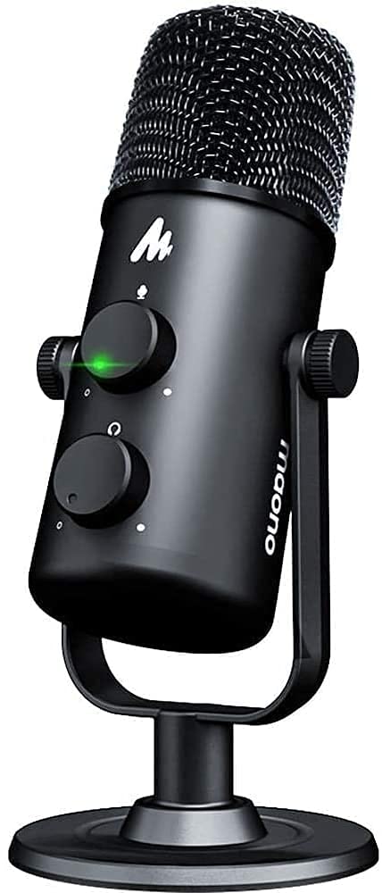 MAONO Computer Microphone AU-903 Podcast USB Condenser Mic with Switchable Polar Patterns & Mute Button,Zero-Latency Monitoring,Plug and Play for YouTube,Recording,Podcast,Gaming,Skype,Video