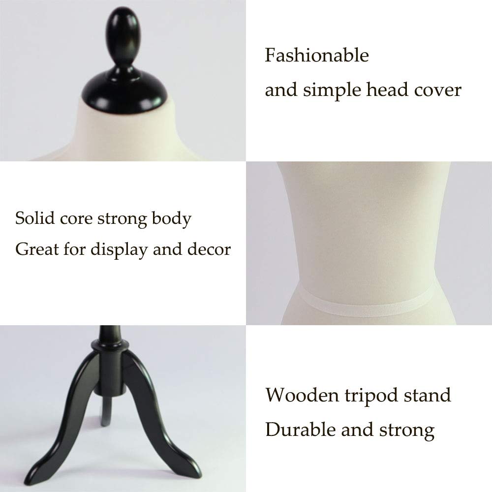 PDM Worldwide Female Mannequin Torso Pinnable Dress Form With Wooden