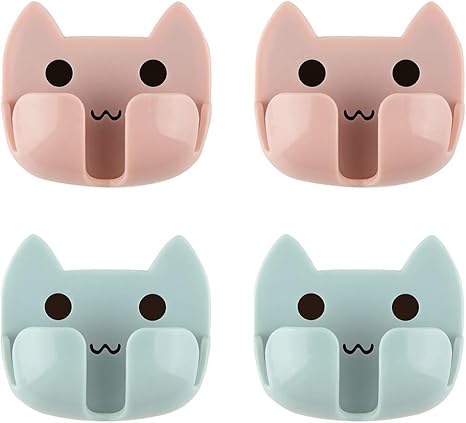 Amazon Lxkj 可愛い ネコ 粘着フック 透明 防水 超強力 壁掛けフック 浴室 キッチン 壁傷つけない 耐荷重8kg 4セット 赤と青 フック オンライン通販