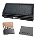 For Motorola Moto X (2nd gen. AT&T, VERIZON) ~ XL Large Sideways Pouch Black SYN Leather Sleeve Cover Case Belt Loop Belt Clip Holster + AIScell Brand Cleaning Cloth (fits Motorola Moto X (2nd gen.) with hybrid protective cover / silicone skin case on it) (By All_instore)