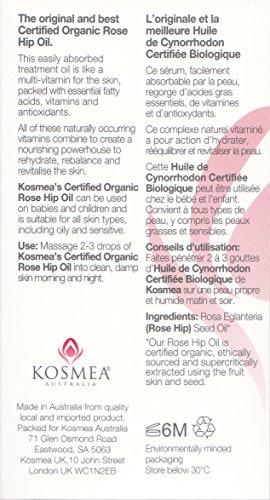 Kosmea Certified Organic Rose Hip Oil (10ml / 0.34 fl.oz)