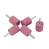 WenFo 5Pc Red 1/4" Shank Corundum Grinding Head
