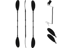 Gzlozak Kayak Paddle, 70"-96" Kayak Oar for Boating Fishing Adults Heavy Duty Adjustable Shaft with Paddle Leash for Kayaking Boating Canoeing River Tubing (Black)