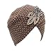 GBSELL Fashion Womens Lady Winter Warm Knit Crochet Ski Hat Braided Turban Headdress Cap (Khaki)