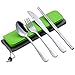 Tableware Storage Box Case with Net Bag for Flatware Chopsticks Spoon Fork in Camping Travel Picnic Office (green)
