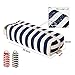 JEMIA Single Compartments Collection 1 Independent Zipper Chambers with Handle Strap Carrying Case (Blue White Stripes, Canvas, Large)