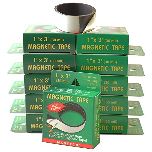 Magtech High Energy Flexible Magnetic Tape 36 Feet | Adhesive Backing for DIY Projects | Cut to Size | 12 1 Inch x 3 ft Rolls