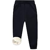 Bumeex Boys Girls' Pull On Sherpa Fleece Lined Winter Warm Sweatpant Jogger Pant 2-14 Years