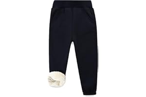 Bumeex Boys Girls' Pull On Sherpa Fleece Lined Winter Warm Sweatpant Jogger Pant 2-14 Years