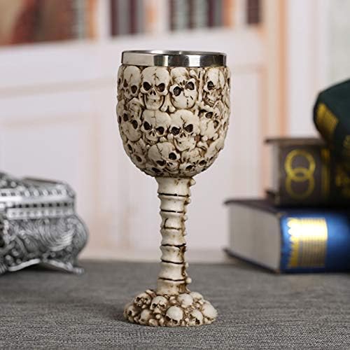 Erjialiu 3D Gothic Stainless Steel Skull Cup Design For Bar Party Home Wine Decor Goblet Mug Gifts