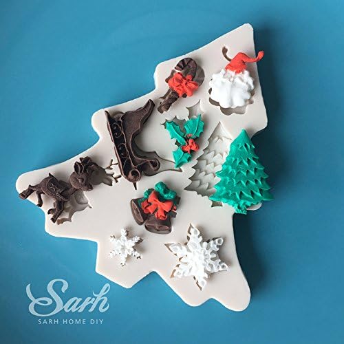 Leafin クリスマスツリー クリスマス シリコンモールド サンダクロス 馴鹿 雪の結晶 ベル 手作り シリコン モールド レジン 樹脂 粘土 型 抜き型 セット B076pv34tw 500円 人気海外一番 100 品質保証 全品送料無料 即日出荷 Sale開催中