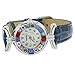 Glass Of Venice Murano Glass Millefiori Watch with Leather Band - Blue Multicolor