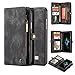 AKHVRS iPhone Xs Wallet Case,Handmade Premium Cowhide Leather Wallet Case & Zipper Wallet Case Cover [Magnetic Closure] Detachable Magnetic Case with Card Slots for 5.8