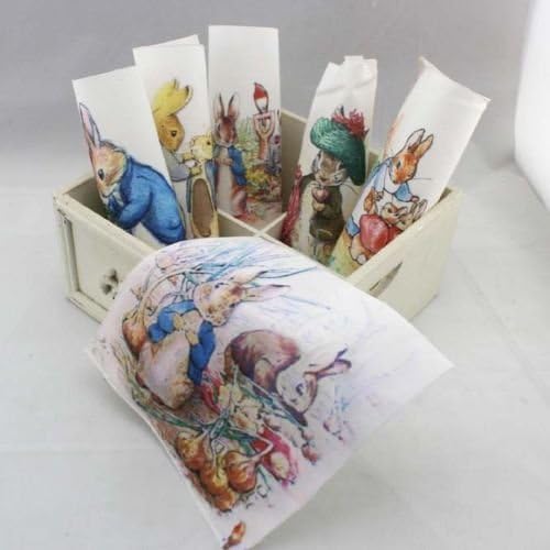 Peter Rabbit Digital Prints 6pcs Cotton Canvas Quilt Fabric Square Panel