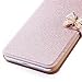 iPhone 8 Plus Case,AutumnFall Full Protective Anti-Scratch Resistant Butterfly Decoration Leather Cover Case for Apple iPhone 8 Plus 5.5 Inch (2017) (Rose Gold)