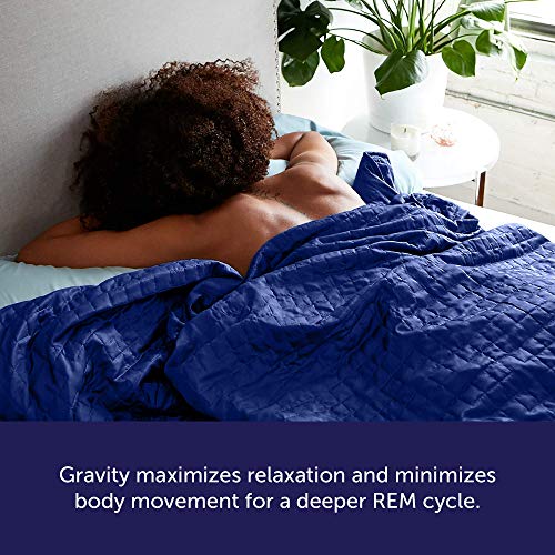 Gravity Cooling Blanket 20 lbs Navy 48"x72" Twin/Throw The Original Weighted Blanket for