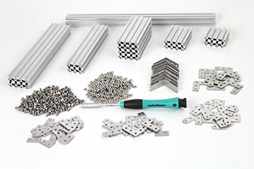 MakerBeam Regular Starter Kit Clear anodized including beams, brackets, nuts and bolts