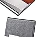 Business Card Holder, JuneLsy Business Card Case Luxury PU Leather and Stainless Steel Card Holder for Men and Women with Magnetic Shut Keep Business Cards Clean (Gray)