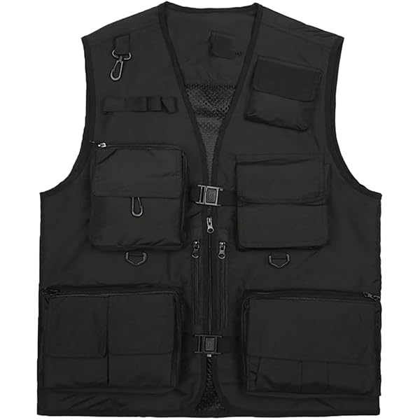 Outdoor Adventure Utility Vest with Multiple Pockets for Men