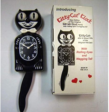 Hotrodspirit Pendule Horloge Chat Kit Noir 33 Cm Horloge Murale Deko Us Amazon Fr Cuisine Maison