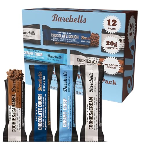 Barebells Protein Bars People's Choice Variety Pack – 12 Bars, Nutritious Snacks with 20g of High Protein - Chocolate Treat with 1g of Total Sugars - Perfect on The Go Breakfast Bars