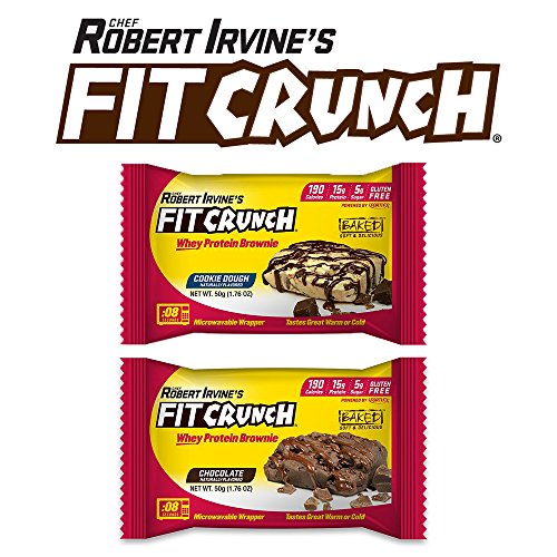 FIT Crunch Protein Brownies | Designed by Chef Robert Irvine | World’s BEST Protein Brownie | 190 calories, 15g of Protein & Soft Brownie Texture (12 Count, Variety Pack)