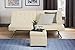 DHP Emily Square Storage Ottoman, Modern Look with Tufted Design, Lightweight, Vanilla Faux Leather