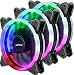 upHere Computer Case Fan 120mm LED Silent Fan for Computer Cases, CPU Coolers, and Radiators Ultra Quiet,Triple Pack Colorful Case Fan,F03 primary