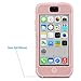 ULAK iPhone 5C Case, Shockproof Soft Silicone Rubber Hard Plastic Hybrid Heavy Duty Protection Kidproof High Impact Case Cover for Apple iPhone 5C-Rose Gold