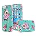 iPhone 6 Case, iPhone 6S Case, Ranyi [2 Piece Floral Flower] [360 Full Body Protection] [Shock Absorbing] Hybrid Rugged Protective 3 in 1 Rubber Case Cover for Apple iPhone 6/6s (4.7 inch), rose gold