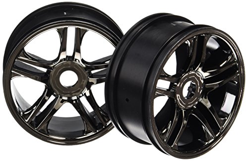Traxxas 6478 Split-Spoke Black Chrome Wheels, Front XO-1 (pair)