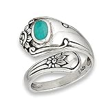 .925 Sterling Silver Floral Spoon Style Cast Ring