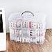 Washi Tape Holder, Washi Tape Box Organizer Craft Storage - 3 Layer Large Divider Closet Container, with 30 Adjustable Compartments, Clear