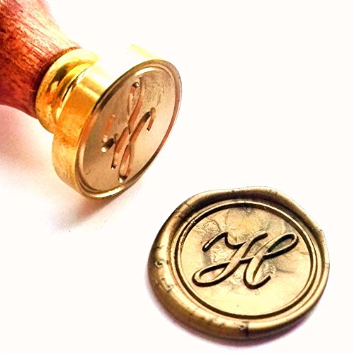 Vooseyhome Initial Letter Alphabet H Wax Seal Stamp with Rosewood Handle - Thumbnail 6