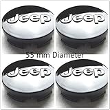 Gosweet Set of 4 Replacement Wheel Centre Center Rim Hub Caps 55mm Fit For Jeep Cherokee Wrangler Patriot Wheel Hub Caps