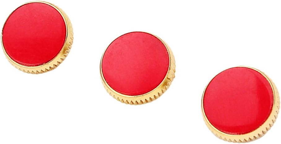 3 Pieces Gold Plated Red Stone Inlays Trumpet Finger Buttons Brass Instrument Accessories: Musical Instruments