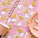 MOWO Glitter Heart Confetti Wedding Party Decor and Table Decor, 1.2’’ in Diameter (Glitter Gold,Pink,White Mix,200pc)