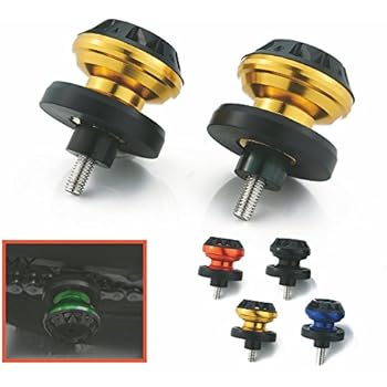 Heinmo Engraved Swingarm Spools Sliders 6/8/10 MM Sport Bike Motorcycle Swingarm Stand Spool Slider Bobbin Pair Car Armrests For Kawasaki Ninja 250 ER6 Z 250 ER6F(10MM)