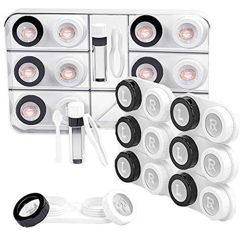 Colored Contact Lens Case, Women Men Hard RGP Contact Lens Organizer Case Travel Holder - No Leak Seal Washer - FDA Approved,6 Pack ï¼ˆNote : only Contact Lens case,No Colorful Contact Lenses ï¼‰