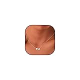 Tiny Gold Silver Love Heart Initial Necklace
