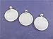 20 CleverDelights Round Pendant Trays - Shiny Silver Color - 30mm 1 3/16