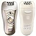 Sminiker Professional 3 in 1 Rechargeable Waterproof Lady Hair Removal Kit ( Bikini Trimmer,Hair Epilator,Callus Remover ) 2 Mode Power Switch Hair Shaver for Arm Underarm Bikini Line & Legs (Gold)