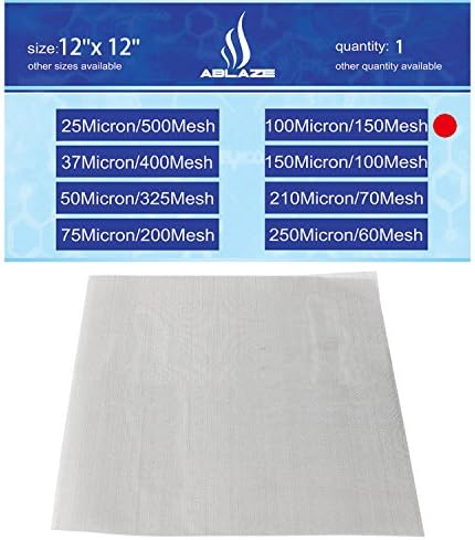 100 Micron 150 Mesh Screen Stainless Filter Material Particulate Capture Extracts Home Brewing Aquariums Biofuel 12''X12''