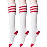 Unique Cute Knee High socks for Women Stripe Leopard Skull Heart Twist Knit Argyle Triple Stripe Socks Styling Ideas
