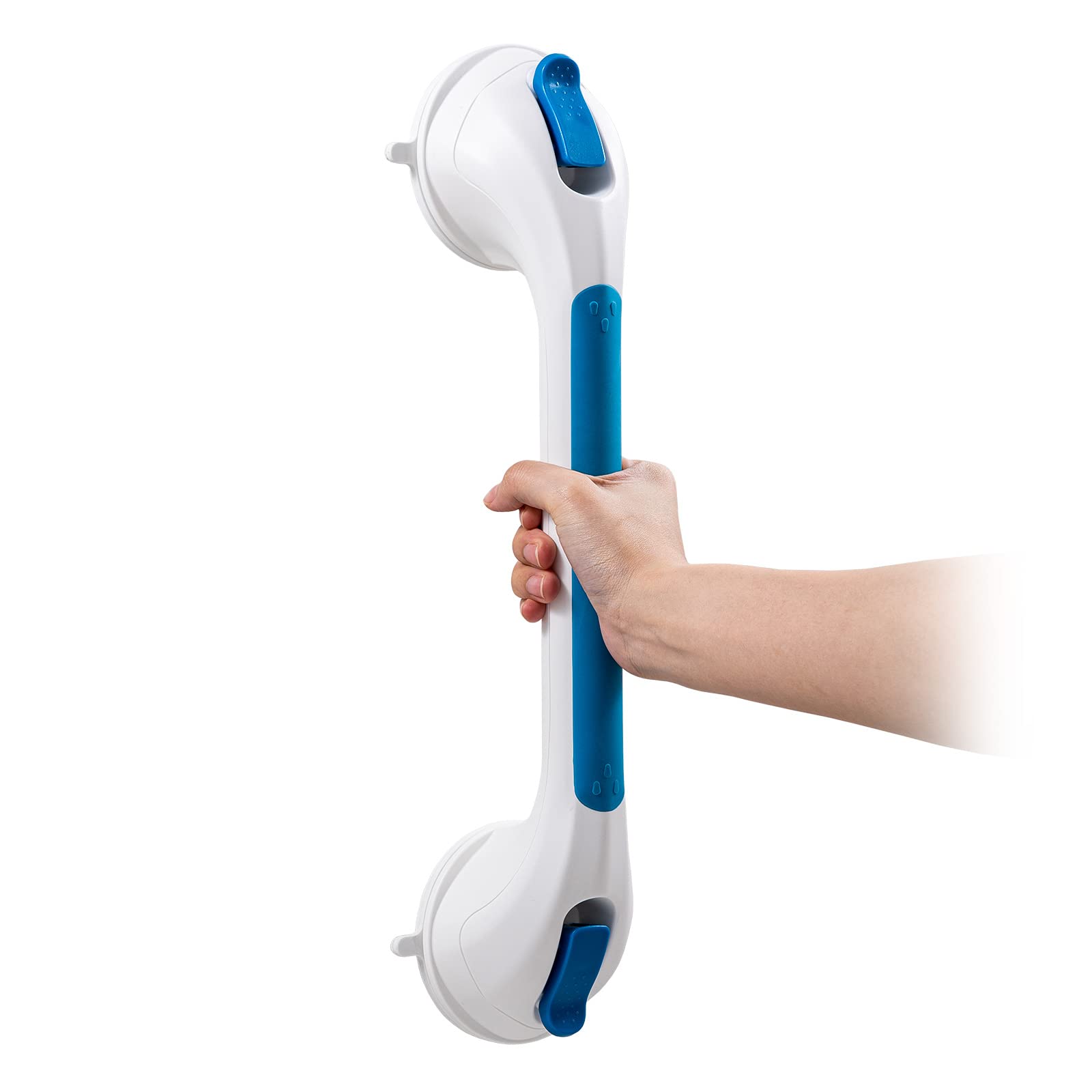 TAILI Suction Grab Rails for Bathroom, 43 CM Suction Handles for Shower, MAX Hold 110 KG Bath Safety Grab Rail for Elderly, Senior, Disabled, Strong Handle Bars, No Drilling, Disability Aids - Blue