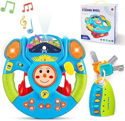 Kids Steering Wheel Toy - 10 Inch Realistic Playground Wheel, 360° Rotating PE Plastic For Swing Or Pirate Ship