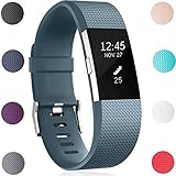GEAK For Fitbit Charge 2 Bands, Classic Sports Replacement Bands for Fitbit Charge 2, Large Classic-Slateblue