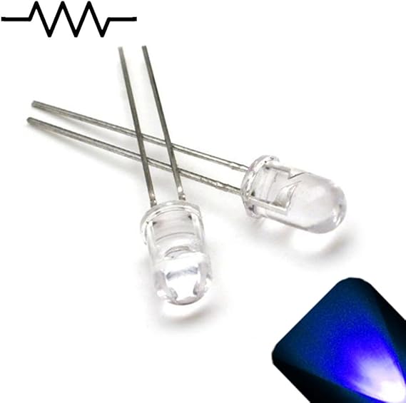 Lighthouse LEDs 12v 5mm Round Top Clear Lens LED Blue LED