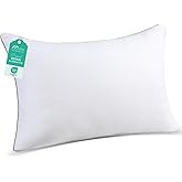 Sasttie Standard Pillow, Single Full Size Bed Pillow for Side, Back, and Stomach Sleepers - Down Alternative Plump Filling - Set of 1, Standard Size, 20x26 Inches