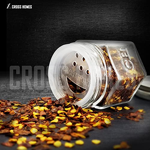 15 Set Spice Jars for Refrigerator Hexagon Glass Spice Jars
